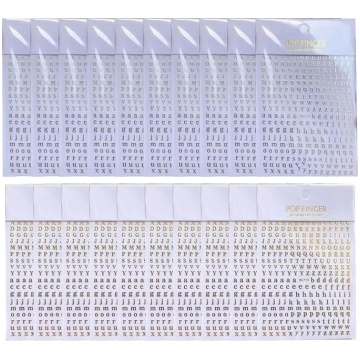 20 Stück selbstklebende Maniküre-Buchstaben-Aufkle