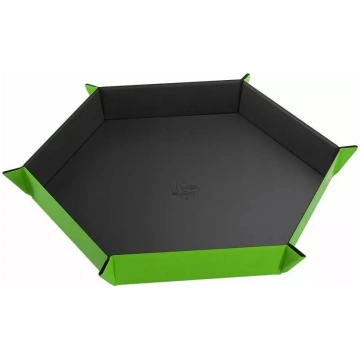 Gamegenic Magnetic Dice Tray sešstūrains melns/zaļ