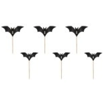 Bat Cupcake Decorations, black, 3.6-4.7cm (1 pkt /