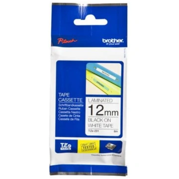 BROTHER TZE-231 BLACK ON WHITE LABELLING TAPE 12MM