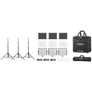Godox Studio LED Light Panel 3 Light Kit P120D K2