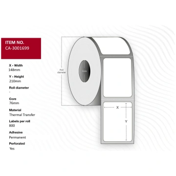 Capture Label 148 x 210mm, Core 76mm, Thermal Tran