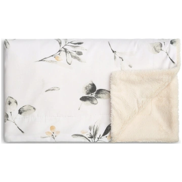 Pleds Sensillo Plush Olive, 100 x 80 cm, balta krā