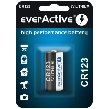 Baterija - EverActive CR123 litija baterija 1 gab