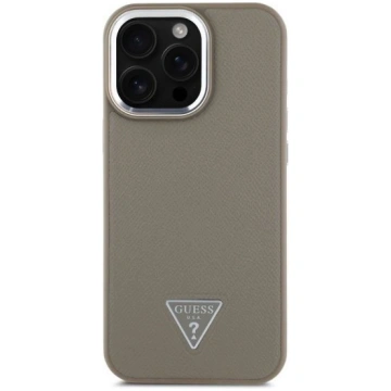 Guess PU Grained Triangle Logo MagSafe Case Aizsar
