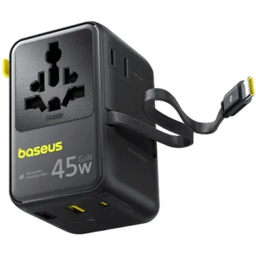 Ceļojumu adapters 6in1 ar izvelkamu USB-C kabeli 4