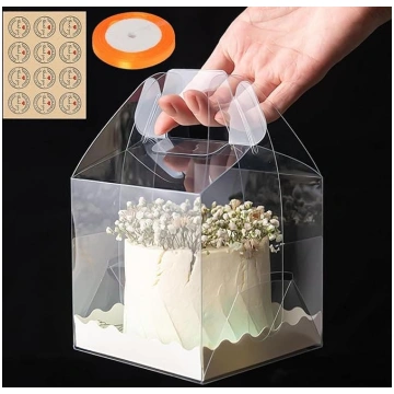 RAINPOP Clear Cake Boxes Kvadrātveida plastmasas c