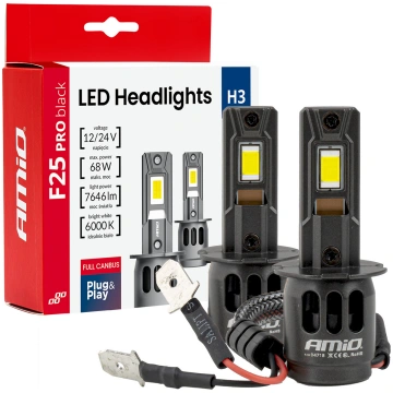 LED priekšējie lukturi sērija F25 PRO MELNI FULL C