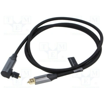 Cable; Toslink plug,Toslink plug angled; 1m; black