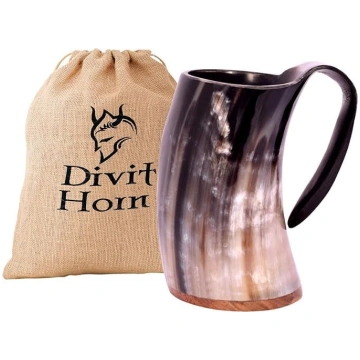 Divit Genuine Viking Drinking Horn Mug autentisks 