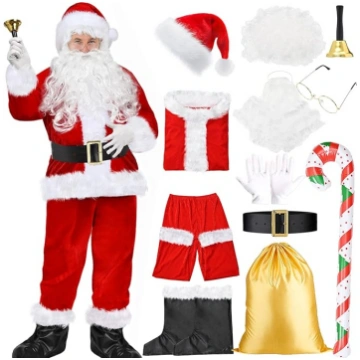 Santa Claus kostīms pieaugušajiem vīriešiem, Delux