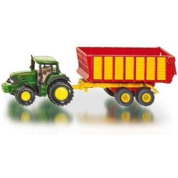 SIKU traktors ar John Deere piekabi