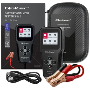 Qoltec Digital 3-in-1 Battery Tester with LCD | Po