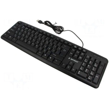 Keyboard | black | USB A | wired,RU layout | 1.5m 
