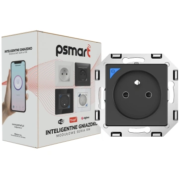PSMART Black RM ZigBee TUYA mērīšanas ligzda (modu
