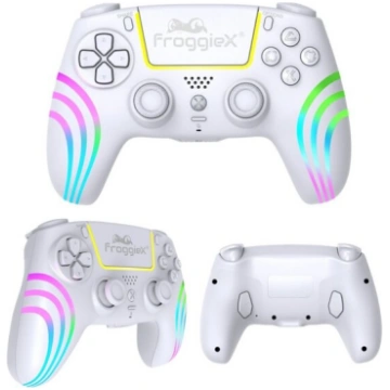 PS5 bezvadu kontrolieris balts DualSense RGB, Turb