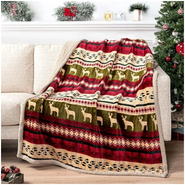 PAVILIA Premium Ziemassvētku sega Sherpa Fleece Th