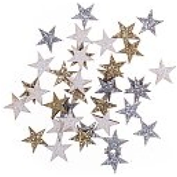 Koka zvaigznes ar gliteriem, divpusējas, 1,4cm, 36