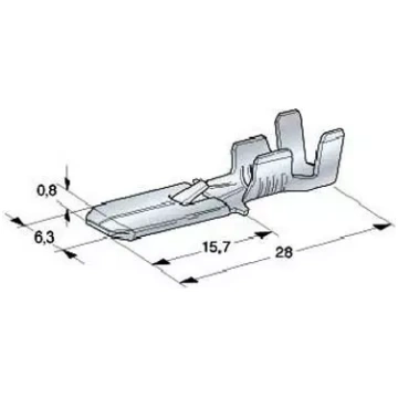Savienotājs 6,3 mm tēviņš 0,5-2,5 mm² (100 gab)