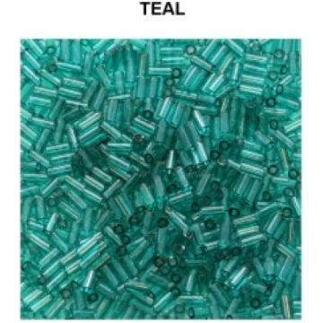 Miyuki sēklu pērlītes Bugle 3mm Teal (~1770 gab)