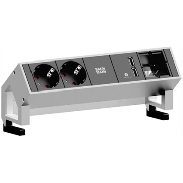 Bachmann DESK2 2x earthing contact 1x USB charger 