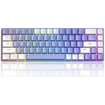 60% Mehāniskā mini tastatūra, kompakta, 68 taustiņ