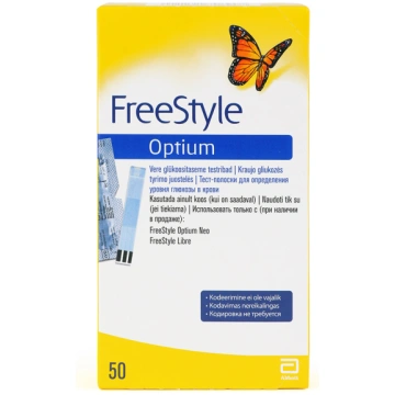MEDISENSE FreeStyle Optium teststrēmeles N50