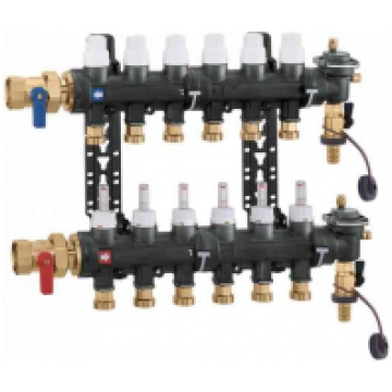 CALEFFI Kolektori ar plūsmas mērītāju 10 ceļu 6716