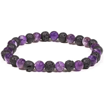 Rokassprādze MIX Lava & Amethyst 6mm SPIRITUAL GIF