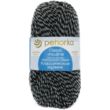 Classic mouline melns / pelēks melange 797, 100g P