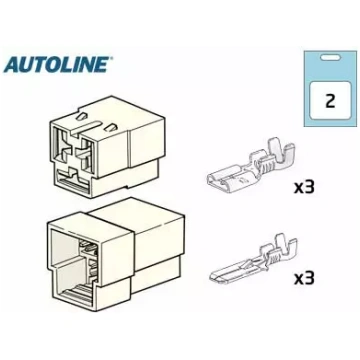 Savienotāju komplekts, 3 kontakti, 6,3 mm AUTOLINE
