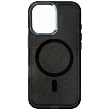 Glitter Case MagSafe vāciņš iPhone 16 - melns ar s