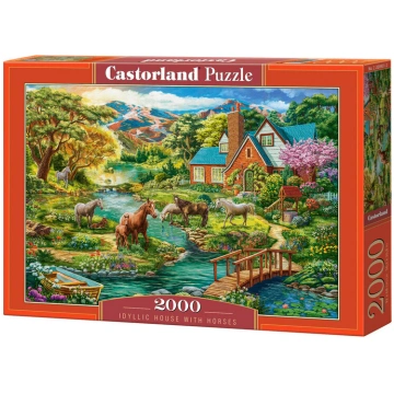 Puzle CastorlandIdyllic House with Horses, 2000 d