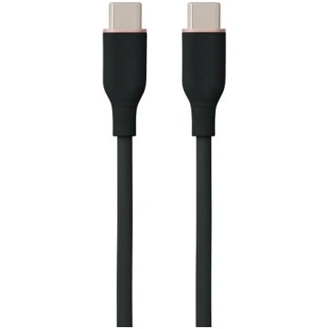 Silicone Cable USB Type-C - Type-C, 60W, (black, 1