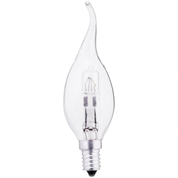 Halogēna spuldze 30W E14 BA35 240V svečturis ar ca