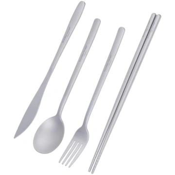 iBasingo Camping Titanium Cutlery Set Outdoor Long