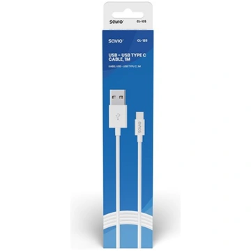 Savio USB – USB type C cable 5A, 1m CL-126 White |