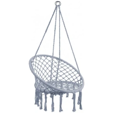 Sēdošais hamaks-šūpoles Boho, 82 cm, pelēks