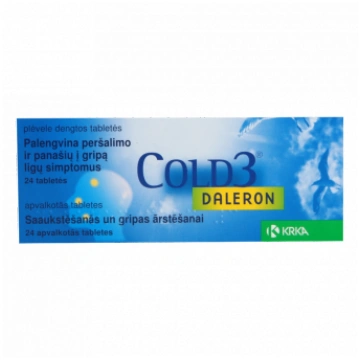 DALERON COLD3 apvalkotās tabletes, N24