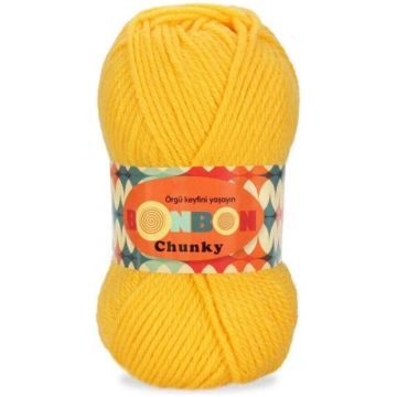 Adīšanas dzija BonBon Chunky, dzeltena Nako
