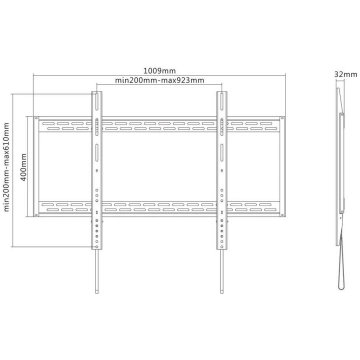 Equip 60"-100" Fixed Curved TV Wall Mount Bracket 