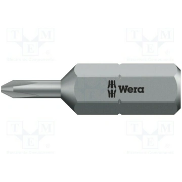 Screwdriver bit; Phillips; PH0; 1/4"; Overall len: