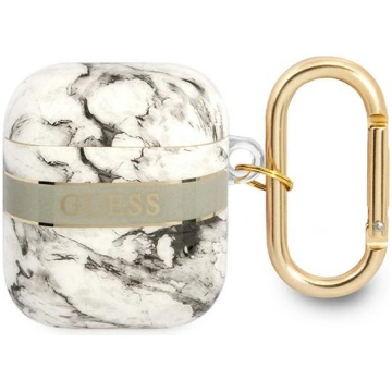 Guess AirPods maciņš Marble Strap Collection Pelēk