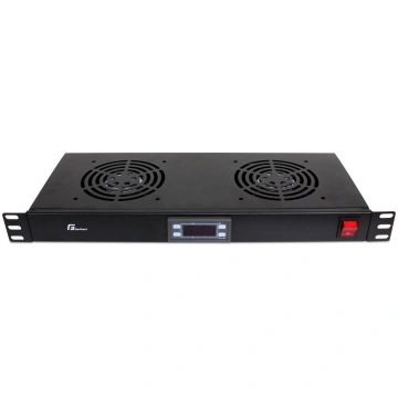 1U divu ventilatoru bloks 19" komutācijas skapim,