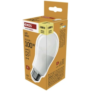 LED spuldze Basic A60 E27 15,3W 1521lm silti balta