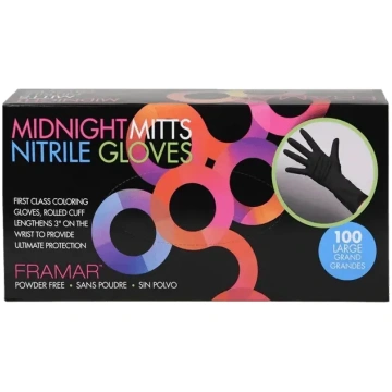 FRAMAR Midnight Mitts nitrila cimdi (vidēji, 100 g