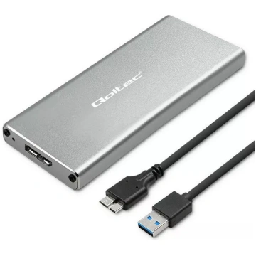 Alumīnija korpuss QOLTEC 51833 priekš M.2 SSD, SAT