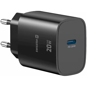 Swissten Edge Travel Charger USB-C GaN 20W Black (