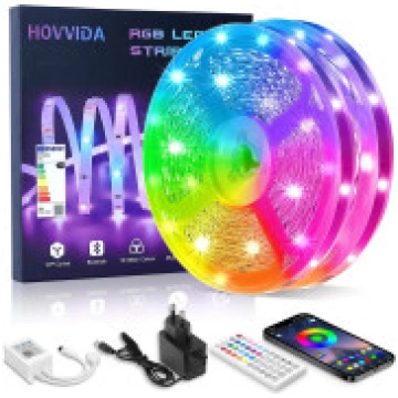 HOVVIDA LED lente 30 m, 2 x 15 m, RGB 5050, 900 LE