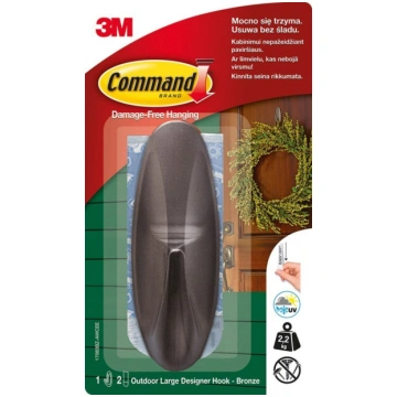 3M Command Door Hook 1pc Outdoor Plastic 3M ( 5902